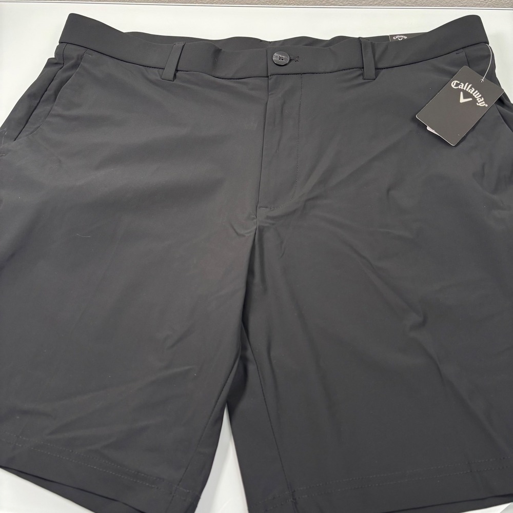 Callaway Mens 38 (ACT40) Caviar Black Golf Shorts NEW Opti-Dri Stretch 9in